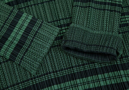 PLEATS PLEASE Jacquard Stripe Pleats Top Green Multi Size 3