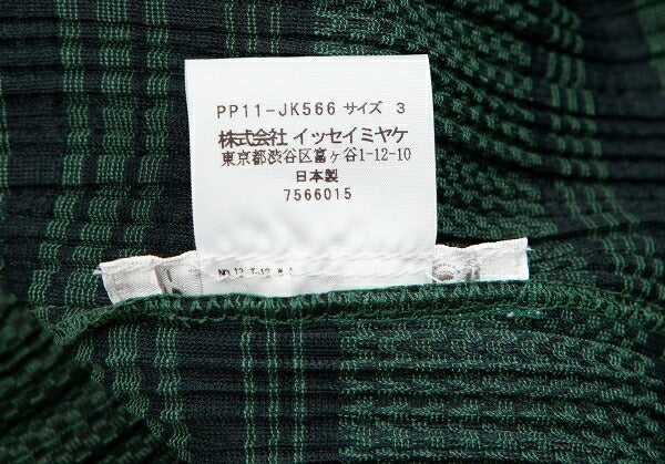 PLEATS PLEASE Jacquard Stripe Pleats Top Green Multi Size 3