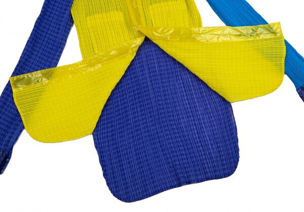 ISSEY MIYAKE Pattern Panel Pleated Button-Up Yellow Size M
