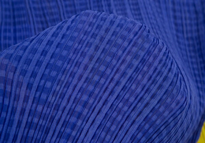 ISSEY MIYAKE Pattern Panel Pleated Button-Up Yellow Size M