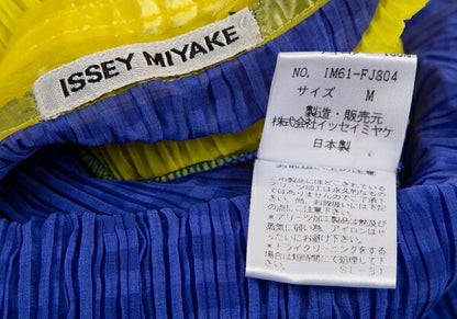 ISSEY MIYAKE Pattern Panel Pleated Button-Up Yellow Size M