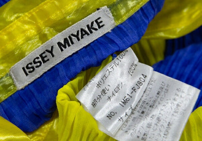 ISSEY MIYAKE Pattern Panel Pleated Button-Up Yellow Size M