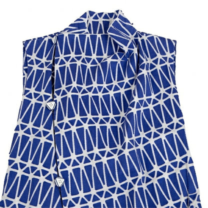 ISSEY MIYAKE Geometric Patch Sleeveless Jacket White Size 2