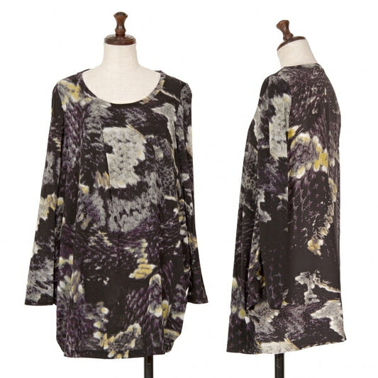 VIVIENNE TAM Graphic Print Mesh Tunic Purple Yellow Blouse Size 0