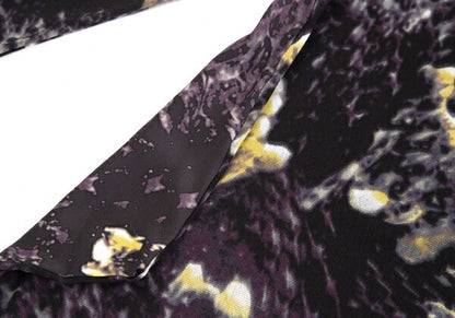 VIVIENNE TAM Graphic Print Mesh Tunic Purple Yellow Blouse Size 0