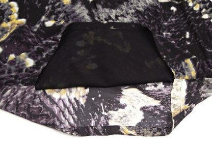 VIVIENNE TAM Graphic Print Mesh Tunic Purple Yellow Blouse Size 0