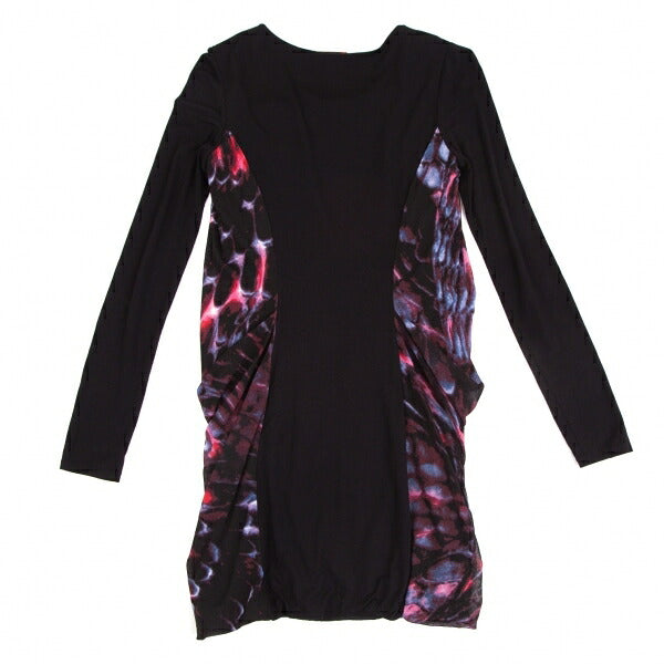 VIVIENNE TAM Graphic Print Mesh Drape Tunic Red Blue Blouse Size S
