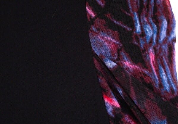 VIVIENNE TAM Graphic Print Mesh Drape Tunic Red Blue Blouse Size S