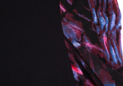 VIVIENNE TAM Graphic Print Mesh Drape Tunic Red Blue Blouse Size S