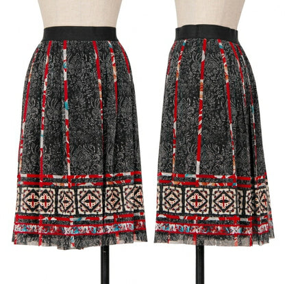 VIVIENNE TAM All-Over Print Power Net Black Multi Skirt Size 1