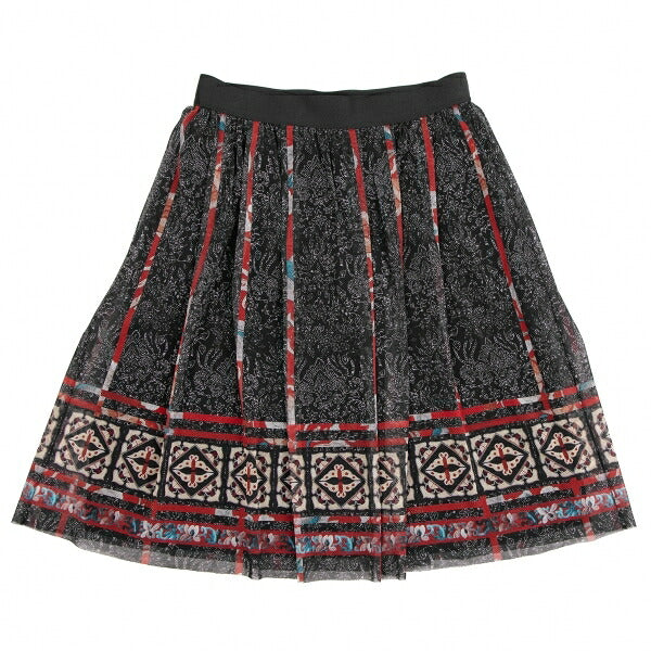 VIVIENNE TAM All-Over Print Power Net Black Multi Skirt Size 1