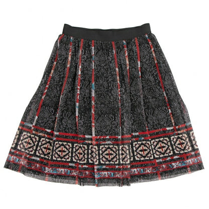 VIVIENNE TAM All-Over Print Power Net Black Multi Skirt Size 1