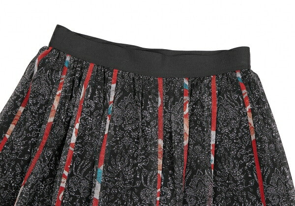 VIVIENNE TAM All-Over Print Power Net Black Multi Skirt Size 1