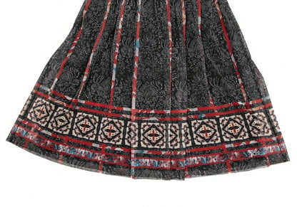 VIVIENNE TAM All-Over Print Power Net Black Multi Skirt Size 1