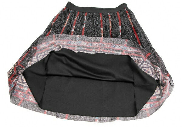 VIVIENNE TAM All-Over Print Power Net Black Multi Skirt Size 1