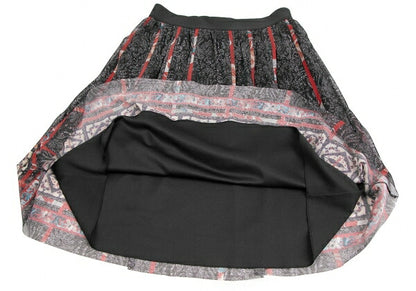 VIVIENNE TAM All-Over Print Power Net Black Multi Skirt Size 1