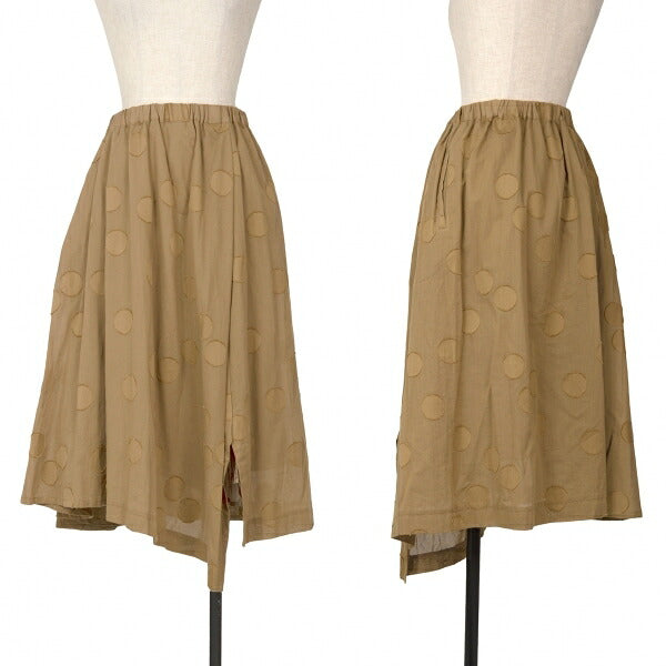 Y's 22SS Cotton Dot Patchwork Skirt Brown Size 2