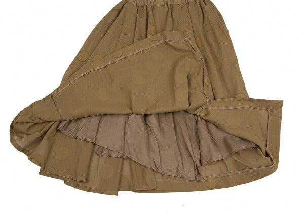 Y's 22SS Cotton Dot Patchwork Skirt Brown Size 2