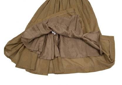 Y's 22SS Cotton Dot Patchwork Skirt Brown Size 2