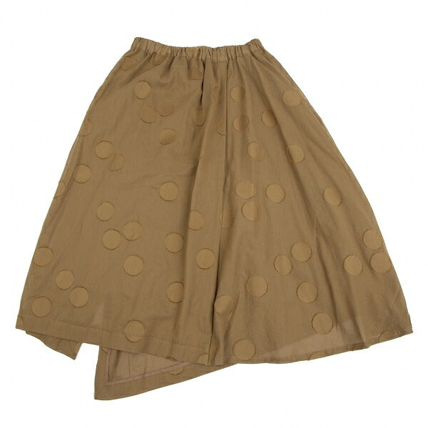 Y's 22SS Cotton Dot Patchwork Skirt Brown Size 2