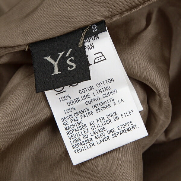 Y's 22SS Cotton Dot Patchwork Skirt Brown Size 2