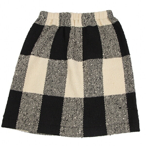 COMME des GARCONS Wool Nep Knit Check Skirt Beige Size M