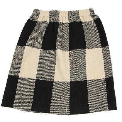 COMME des GARCONS Wool Nep Knit Check Skirt Beige Size M