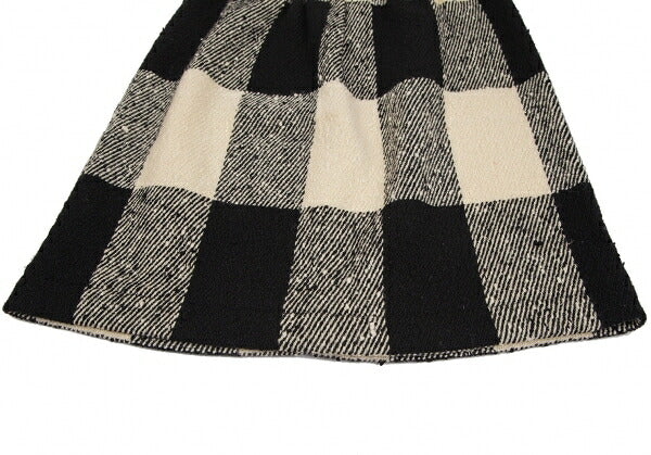 COMME des GARCONS Wool Nep Knit Check Skirt Beige Size M