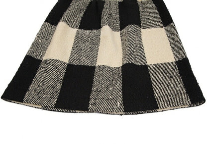 COMME des GARCONS Wool Nep Knit Check Skirt Beige Size M
