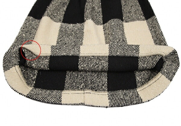 COMME des GARCONS Wool Nep Knit Check Skirt Beige Size M