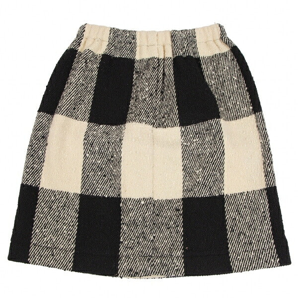 COMME des GARCONS Wool Nep Knit Check Skirt Beige Size M