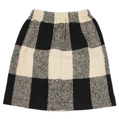 COMME des GARCONS Wool Nep Knit Check Skirt Beige Size M