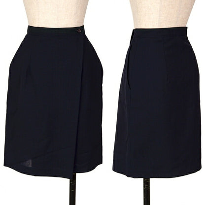COMME des GARCONS Poly Wool Half Wrap Skirt Dark Navy Size M