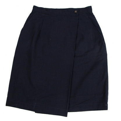COMME des GARCONS Poly Wool Half Wrap Skirt Dark Navy Size M