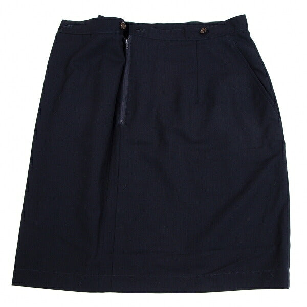 COMME des GARCONS Poly Wool Half Wrap Skirt Dark Navy Size M