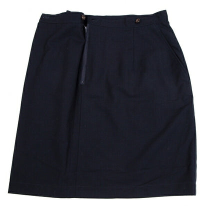 COMME des GARCONS Poly Wool Half Wrap Skirt Dark Navy Size M