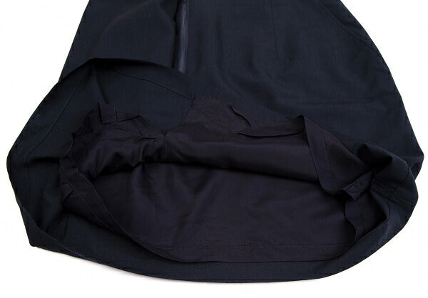 COMME des GARCONS Poly Wool Half Wrap Skirt Dark Navy Size M