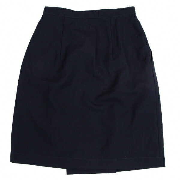COMME des GARCONS Poly Wool Half Wrap Skirt Dark Navy Size M