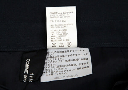 COMME des GARCONS Poly Wool Half Wrap Skirt Dark Navy Size M