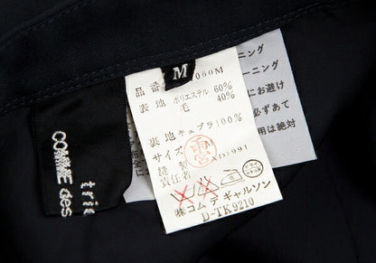 COMME des GARCONS Poly Wool Half Wrap Skirt Dark Navy Size M