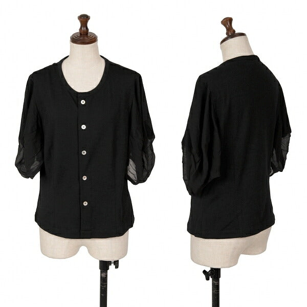 COMME des GARCONS NOIR Wool Silk Short Shirt Black Size M