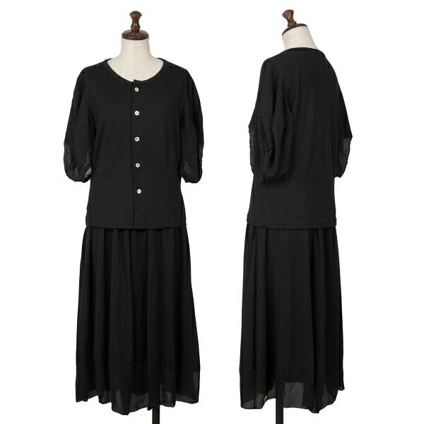 COMME des GARCONS NOIR Wool Silk Short Shirt Black Size M