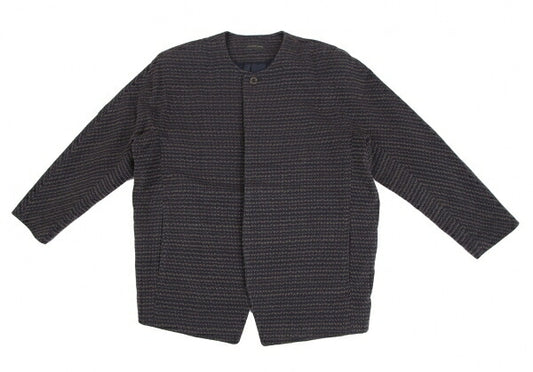 JURGEN LEHL Stitch Design Collarless Jacket Navy Size M