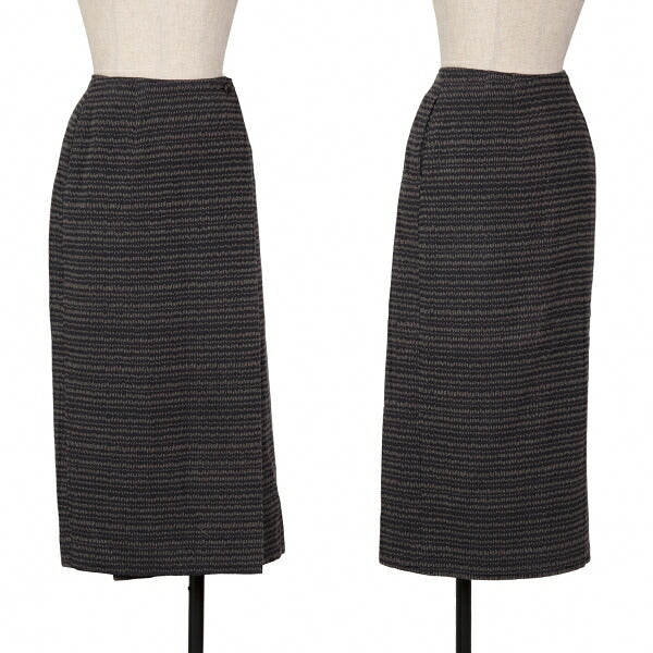 JURGEN LEHL Stitch Design Wrap Skirt Navy Size M