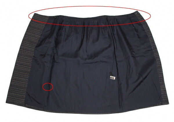 JURGEN LEHL Stitch Design Wrap Skirt Navy Size M