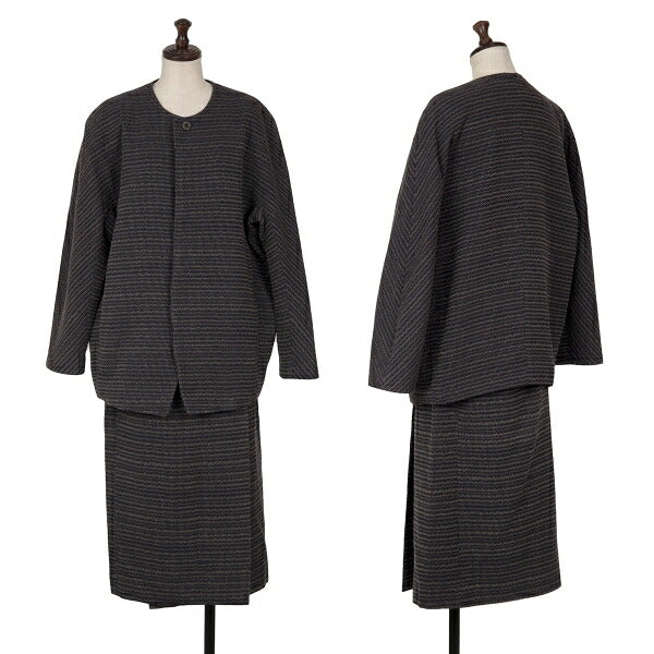 JURGEN LEHL Stitch Design Wrap Skirt Navy Size M