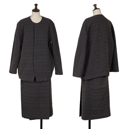 JURGEN LEHL Stitch Design Wrap Skirt Navy Size M