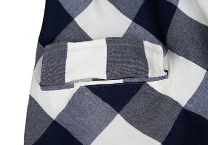 Y's Block Check Buttonless Sleeveless White Navy Jacket Size 1