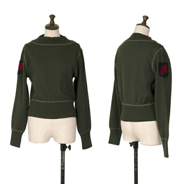 JUNIOR GAULTIER Sleeve Logo Patch Sweater Khaki Size 42