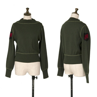 JUNIOR GAULTIER Sleeve Logo Patch Sweater Khaki Size 42
